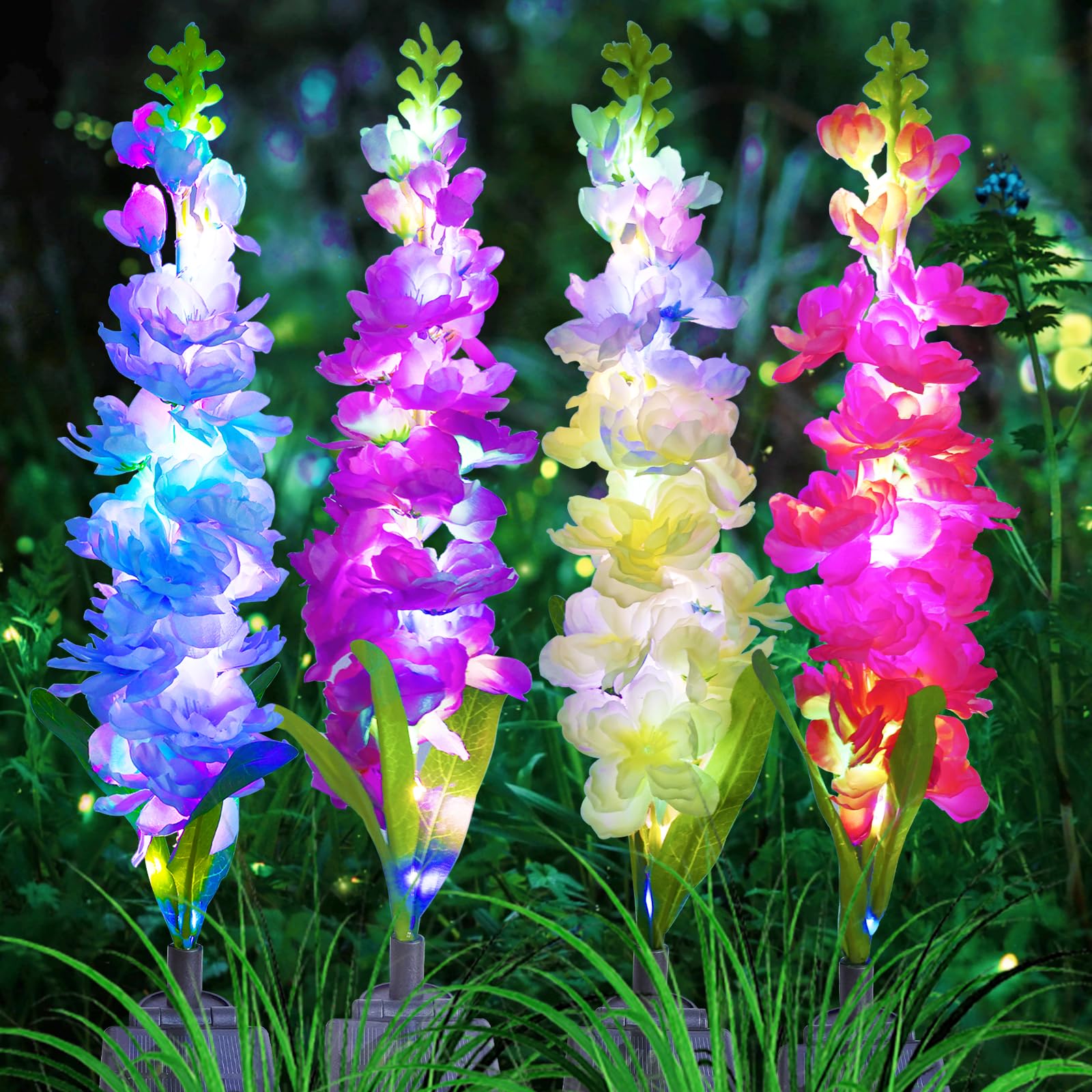 Flower Photography Led Lighting Pack - Solar Garden Lights, Solar Delphinium Flowers