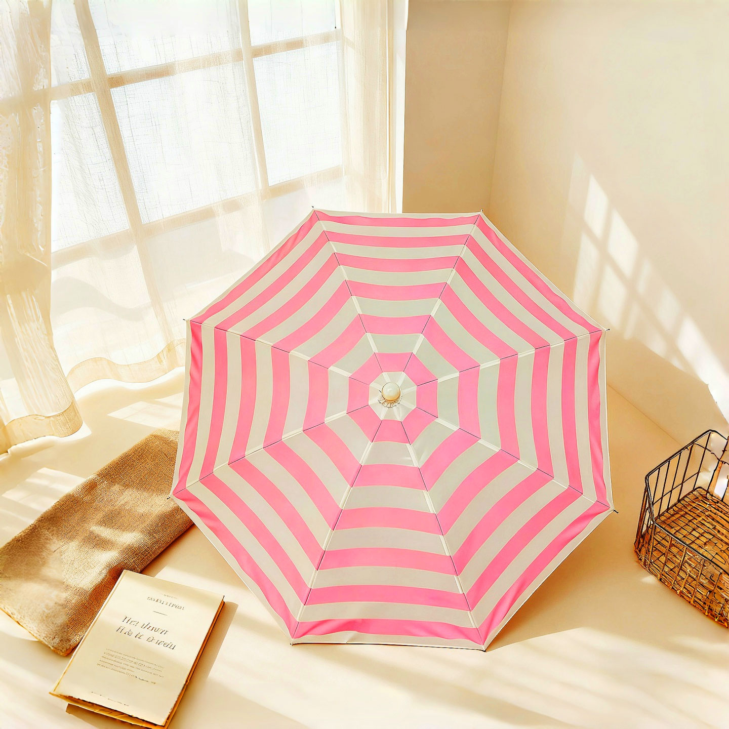 Diy Photography Lighting Umbrella - 1pc Striped pink umbrella germ fun