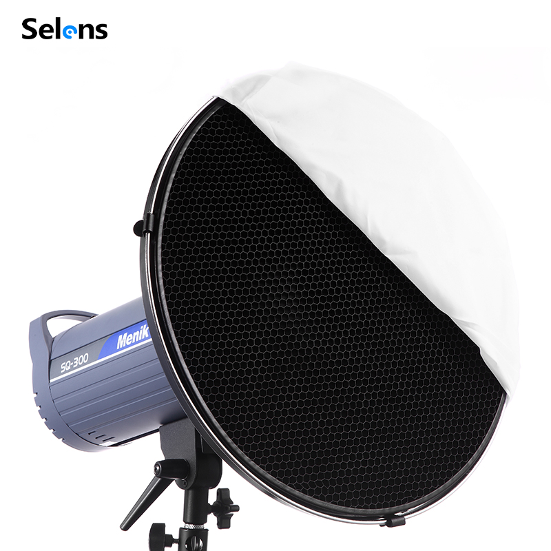Photography Lighting Beauty Dish - Selens 55cm Silver/White Interior Reflector Beauty