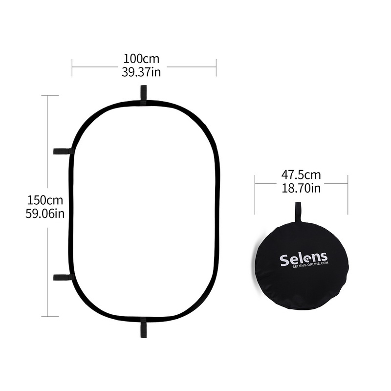 Video Light Panel Led - 100X150CM Foldable Oval Reflector Soft Light