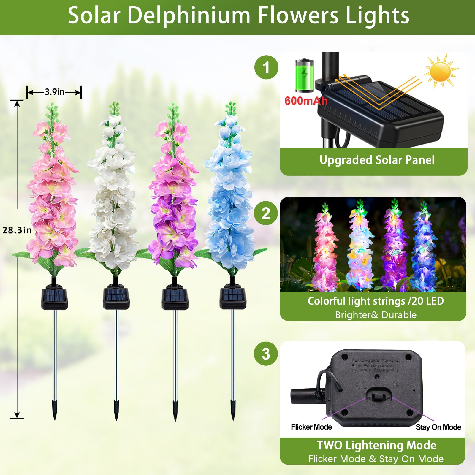 Solar Garden Lights, Solar Del - Flower Photography Led Lighting Pack 评论和价格