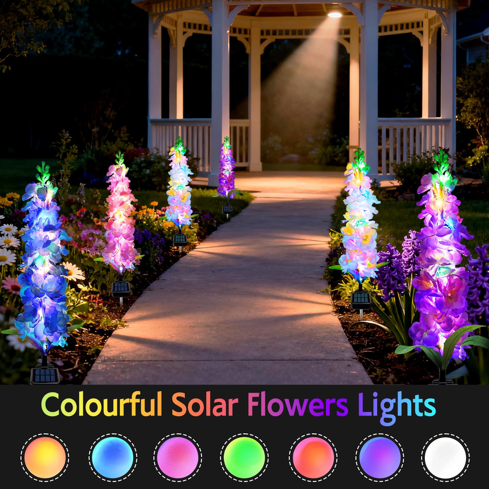 Solar Garden Lights, Solar Del - Flower Photography Led Lighting Pack 评论和价格