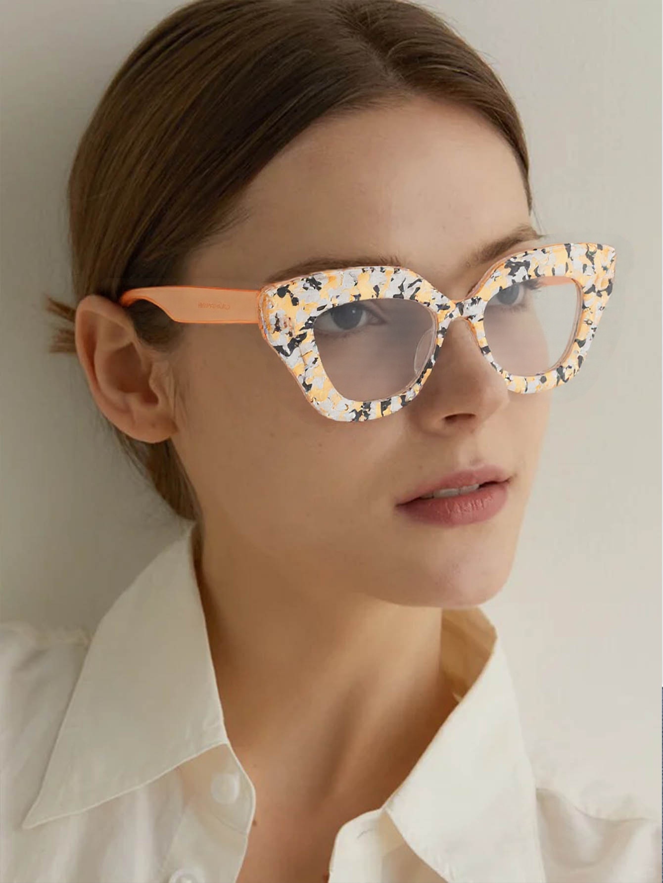 Large Frame Cat-Eye Floral Gla - Lighting Glass Photography 评论和价格