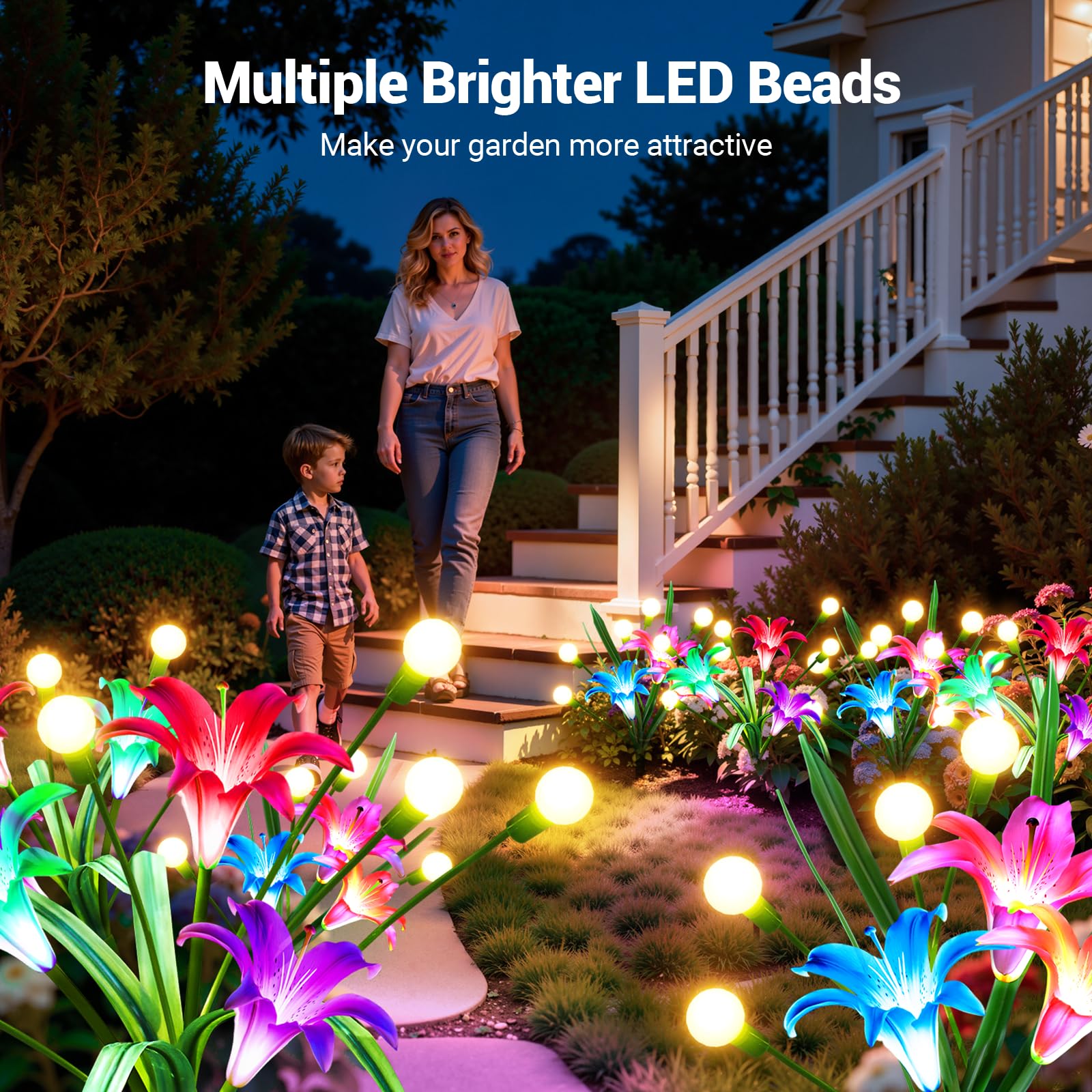2/4 Pack Upgraded Solar Lights - Flower Photography Led Lighting Pack 评论和价格