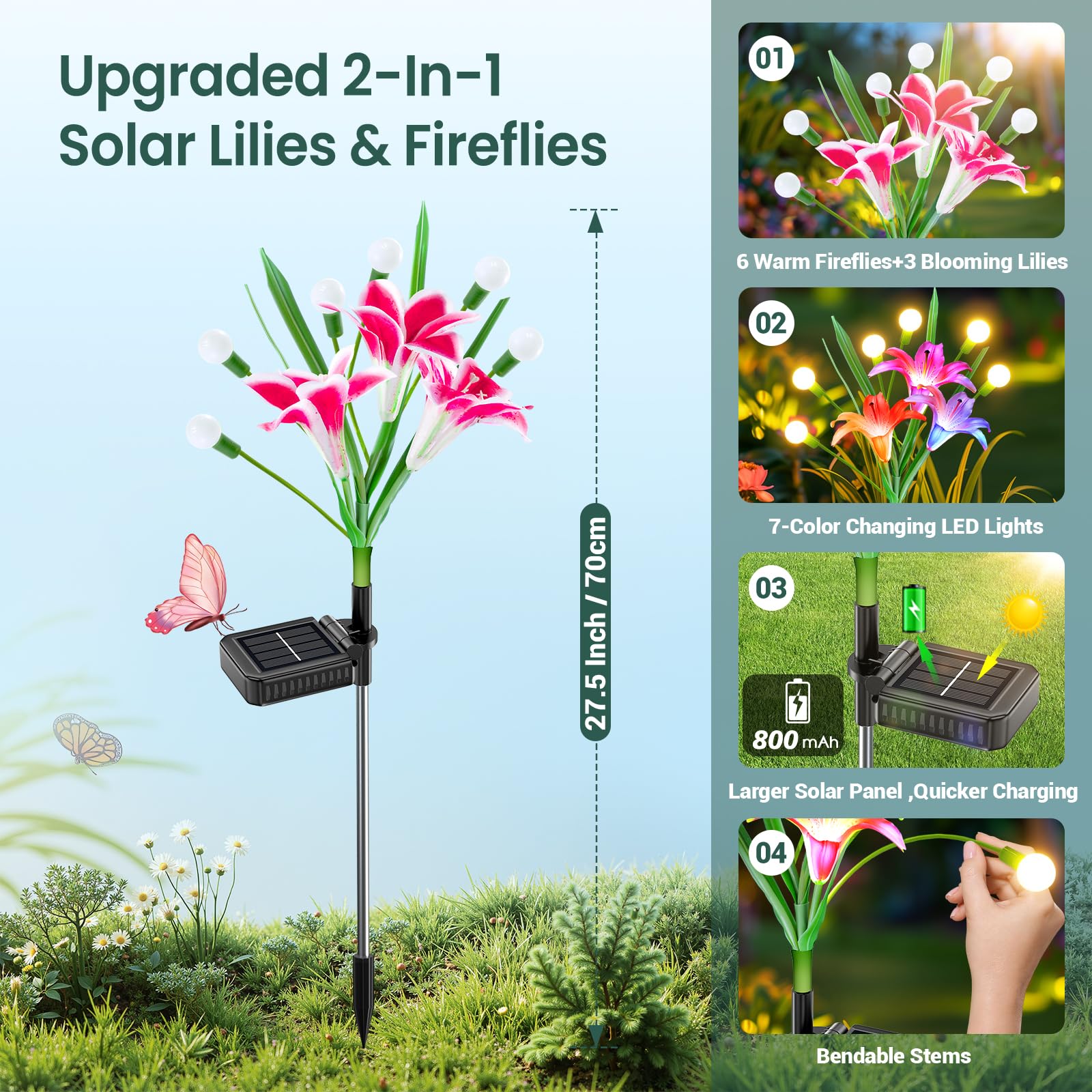 2/4 Pack Upgraded Solar Lights - Flower Photography Led Lighting Pack 评论和价格