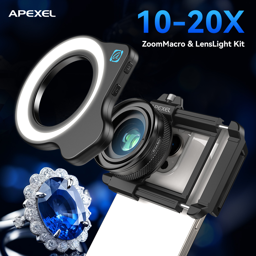 APEXEL 10-20X Adjustable Zoom  - Photography Lighting For Jewelry 评论和价格