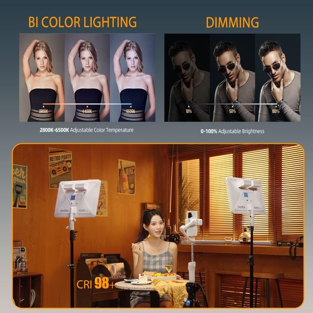 Godox P260C Pro LED Video Ligh - Video Light Panel Led 评论和价格