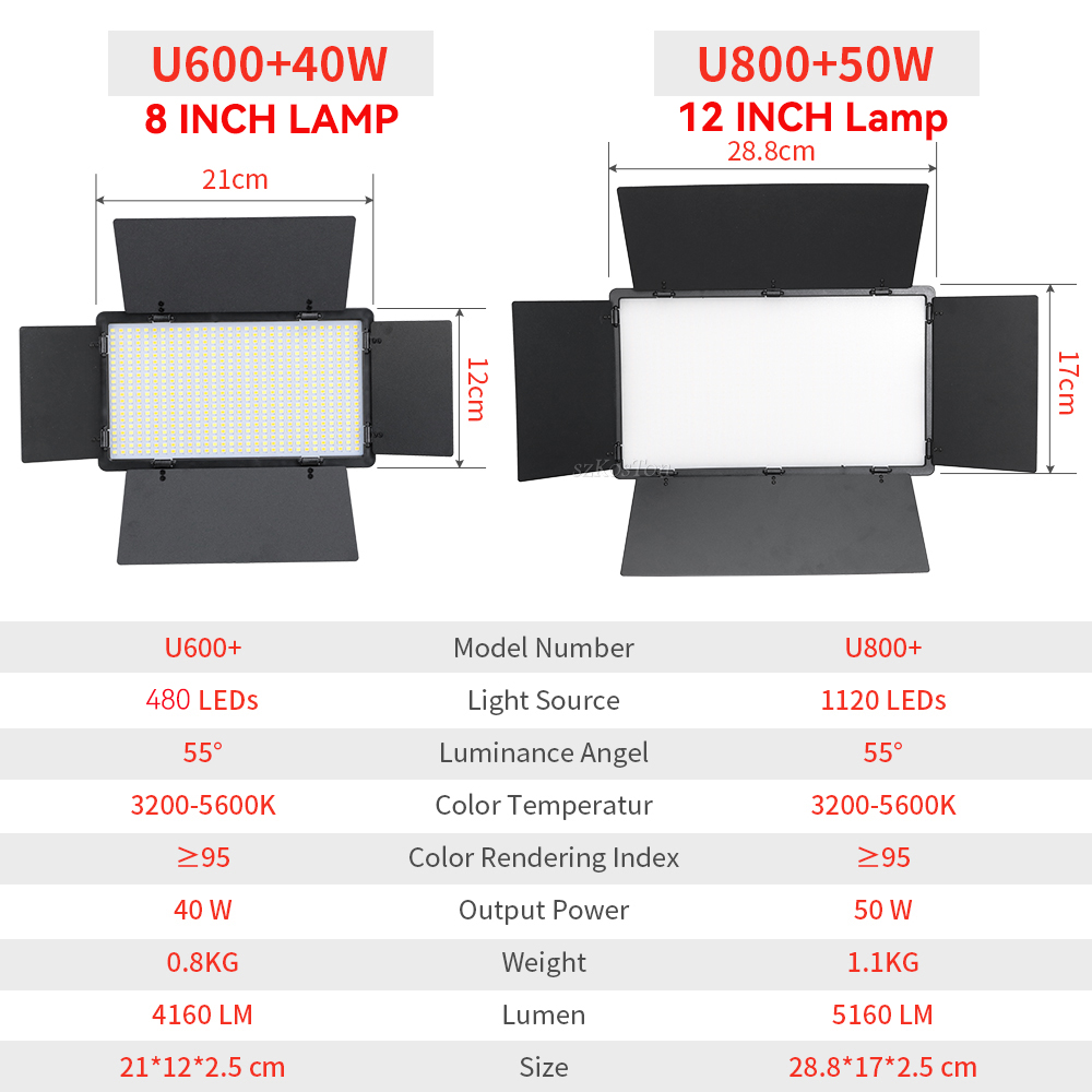 U800 U600 LED Photo Studio Vid - Video Light Panel Led 评论和价格